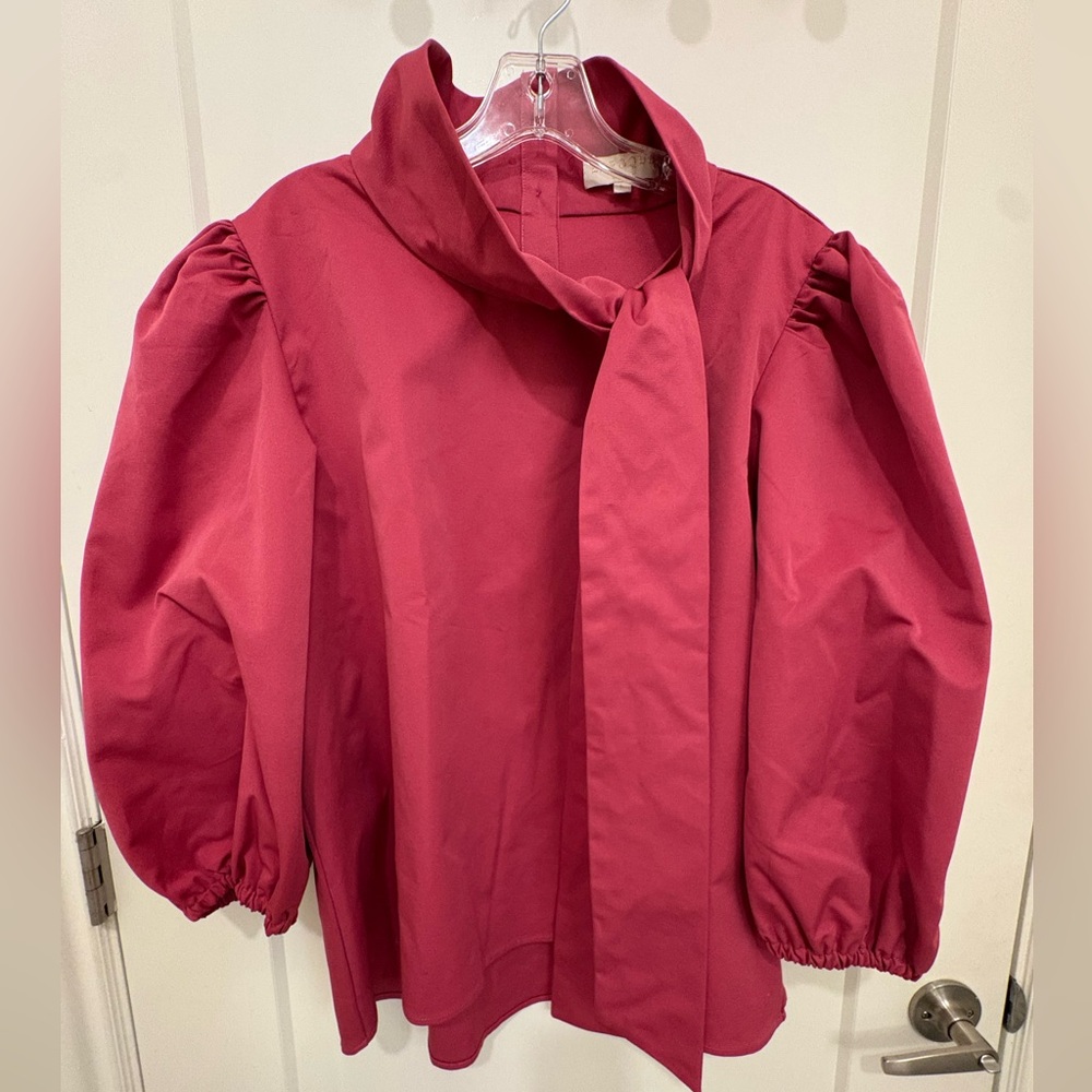 LaRoque Pink Blouse with Bow Tie